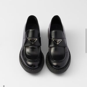 Prada Brushed Leather Loafers Size 40